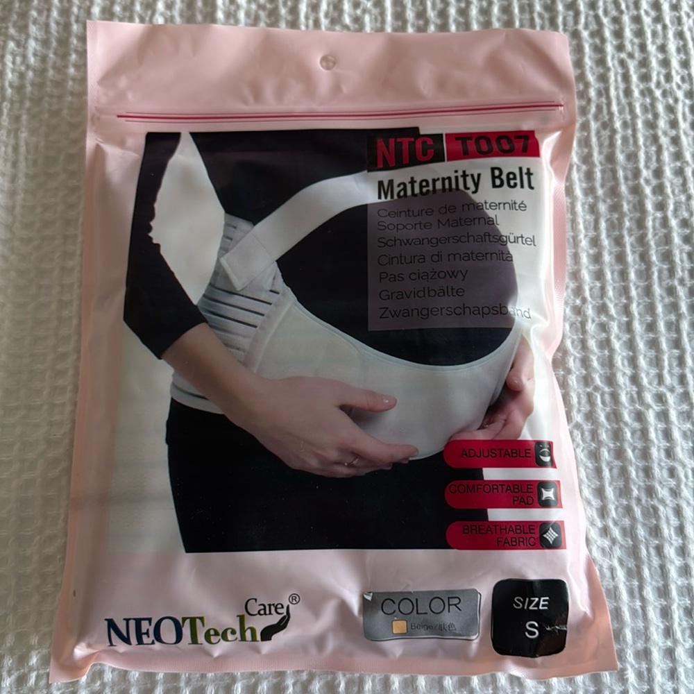 NWT NeoTech Maternity Belt Sz S Beige